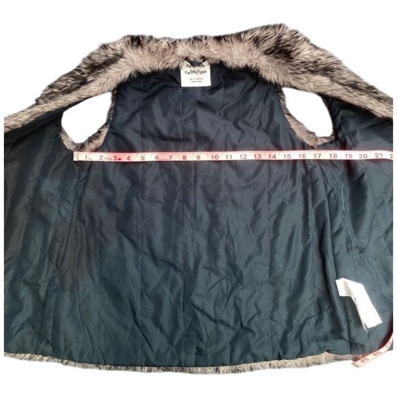 ZARA Kids Faux Fur Vest Black Gray Size 11/12 Fits Women’s Small Soft Plush Boho - Picture 8 of 12